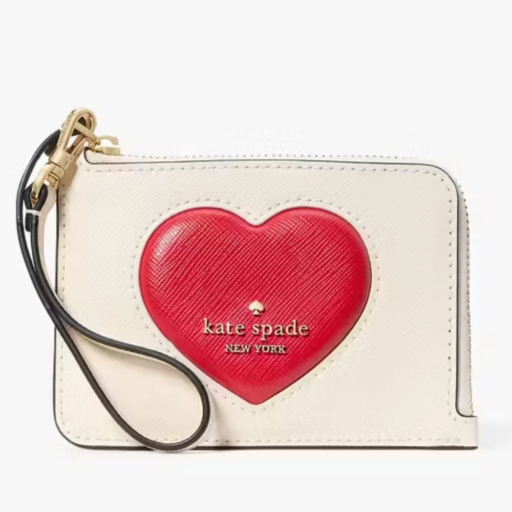 Kate Spade Madison Puffy Heart Small Card Holder Wristlet